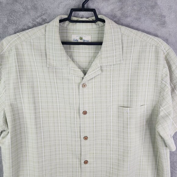 Mens Green Plaid Island Shores Shirt Short Sleeve Button Up Size XXL - Picture 4 of 10